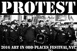 link button to show titled Protest at the Art in Odd Places festival 2016