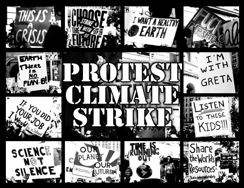 button to view the non-linear film titled Protest Climate Strike
