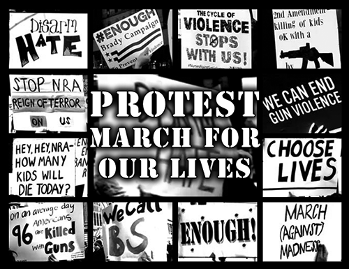 button to view the non-linear film titled Protest March for our lives