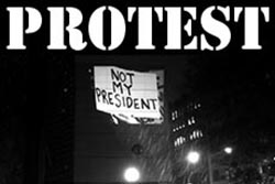link button to street intervention project titled Protest The Trump Series