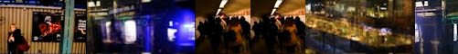 People in the subway, subway platforms